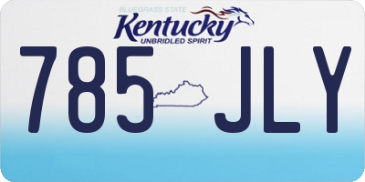 KY license plate 785JLY