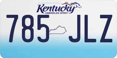 KY license plate 785JLZ