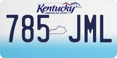 KY license plate 785JML