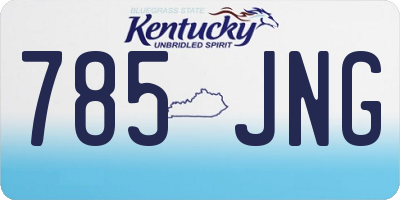 KY license plate 785JNG