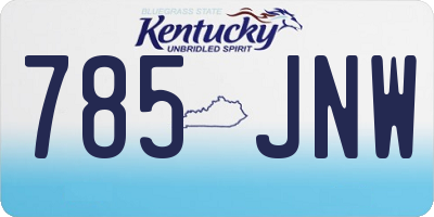 KY license plate 785JNW