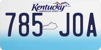 KY license plate 785JOA