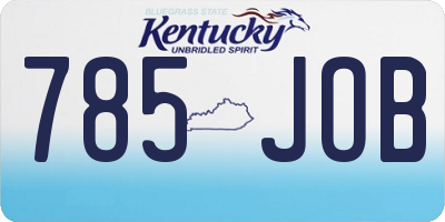 KY license plate 785JOB