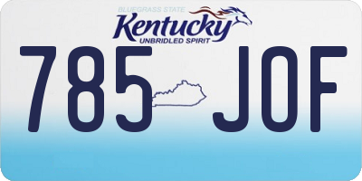 KY license plate 785JOF