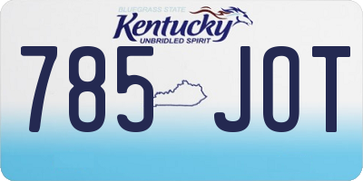 KY license plate 785JOT