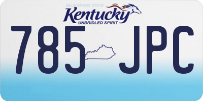 KY license plate 785JPC