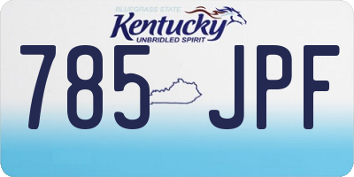 KY license plate 785JPF