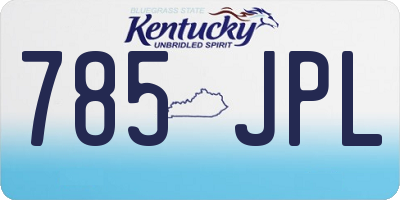 KY license plate 785JPL