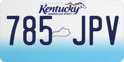 KY license plate 785JPV