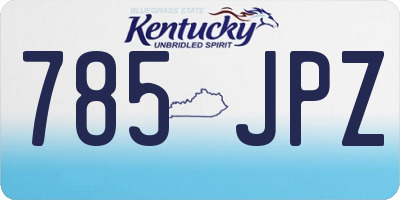 KY license plate 785JPZ