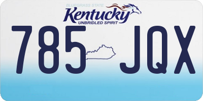 KY license plate 785JQX