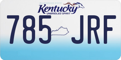 KY license plate 785JRF