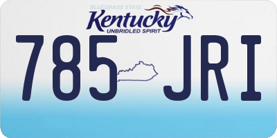 KY license plate 785JRI