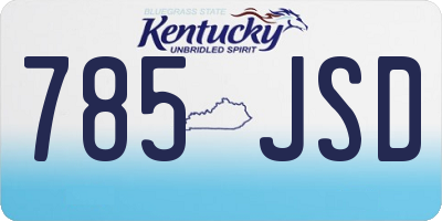 KY license plate 785JSD