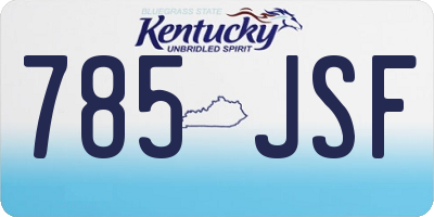 KY license plate 785JSF