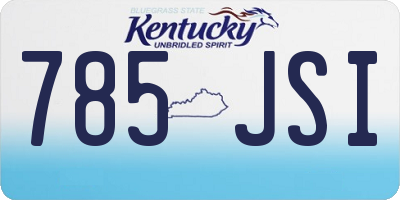KY license plate 785JSI