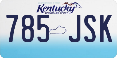 KY license plate 785JSK