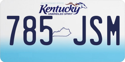 KY license plate 785JSM