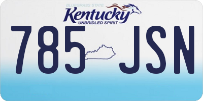 KY license plate 785JSN