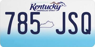 KY license plate 785JSQ