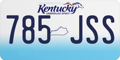 KY license plate 785JSS