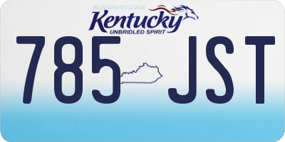 KY license plate 785JST