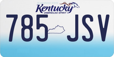 KY license plate 785JSV