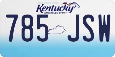 KY license plate 785JSW