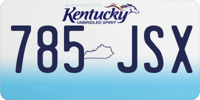 KY license plate 785JSX
