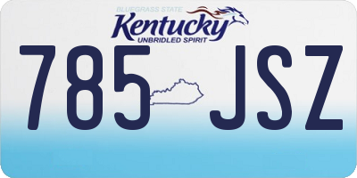 KY license plate 785JSZ