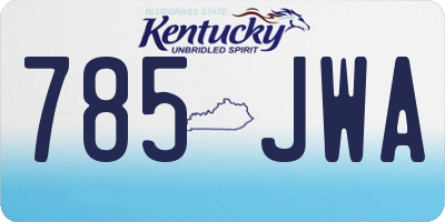 KY license plate 785JWA