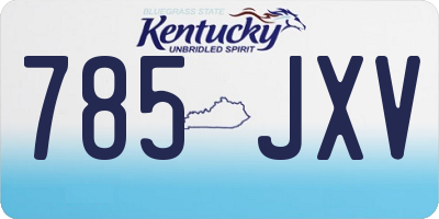 KY license plate 785JXV
