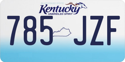 KY license plate 785JZF