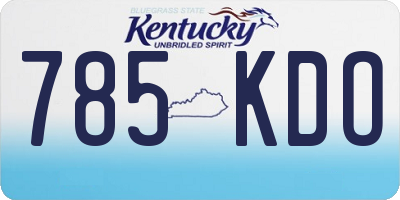 KY license plate 785KDO