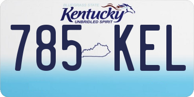 KY license plate 785KEL