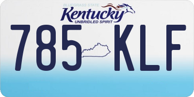 KY license plate 785KLF