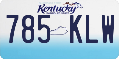KY license plate 785KLW
