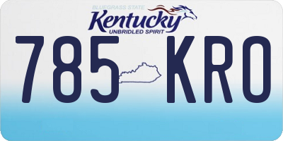 KY license plate 785KRO