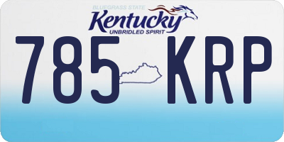 KY license plate 785KRP