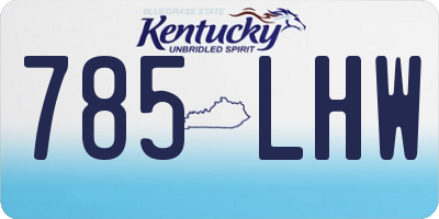KY license plate 785LHW