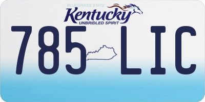 KY license plate 785LIC
