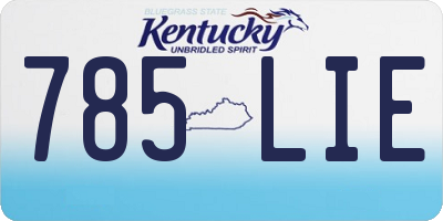 KY license plate 785LIE