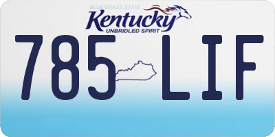 KY license plate 785LIF