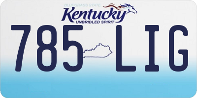 KY license plate 785LIG