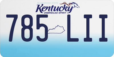 KY license plate 785LII