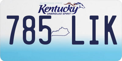 KY license plate 785LIK