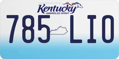 KY license plate 785LIO
