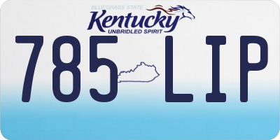 KY license plate 785LIP