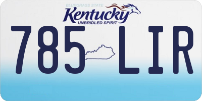 KY license plate 785LIR