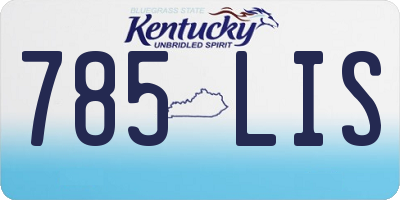 KY license plate 785LIS